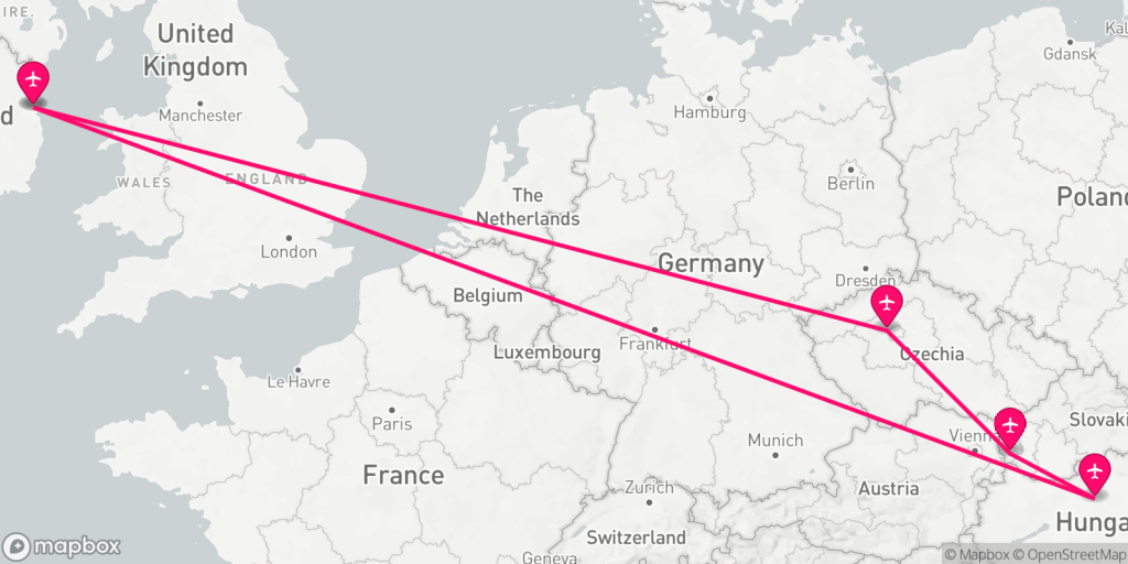 3 in 1 trip from Dublin for 92 Prague Bratislava Budapest