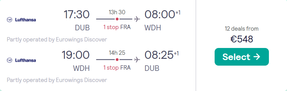 cheap flights to Namibia