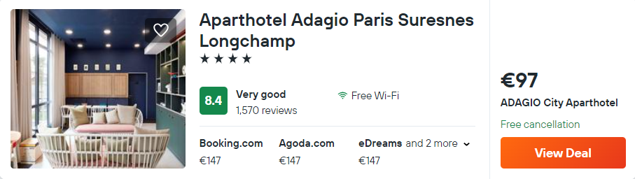 Aparthotel Adagio Paris Suresnes Longchamp