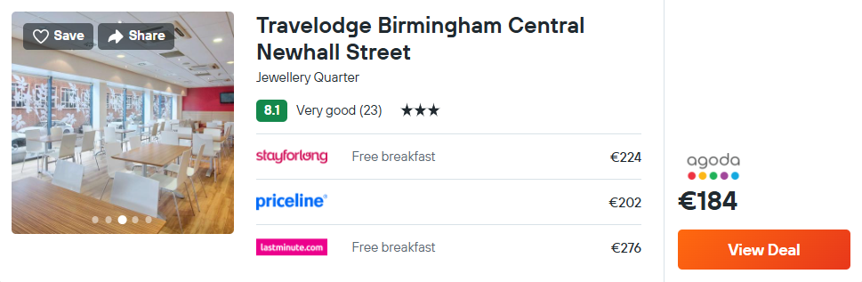 Travelodge Birmingham Central Newhall Street